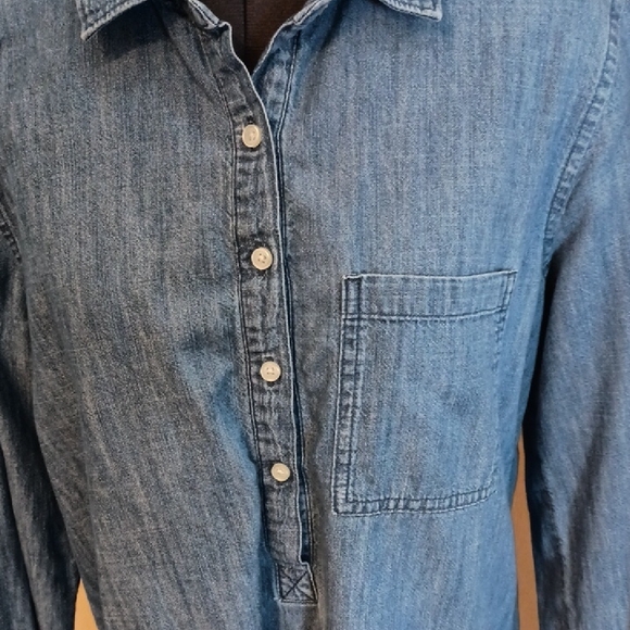 Old Navy Blue Denim Shirt Dress, Sz M, Belt Not Included - Picture 6 of 12